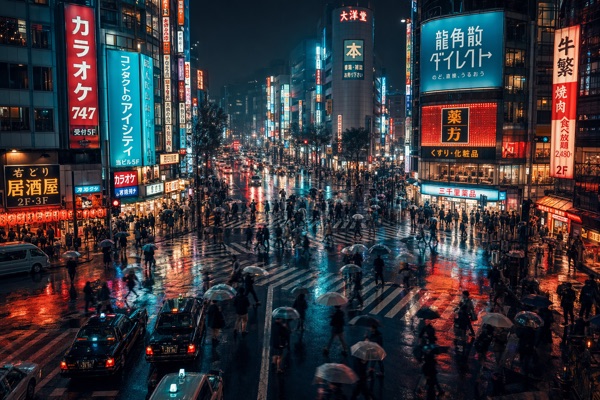 都市夜景の生成例